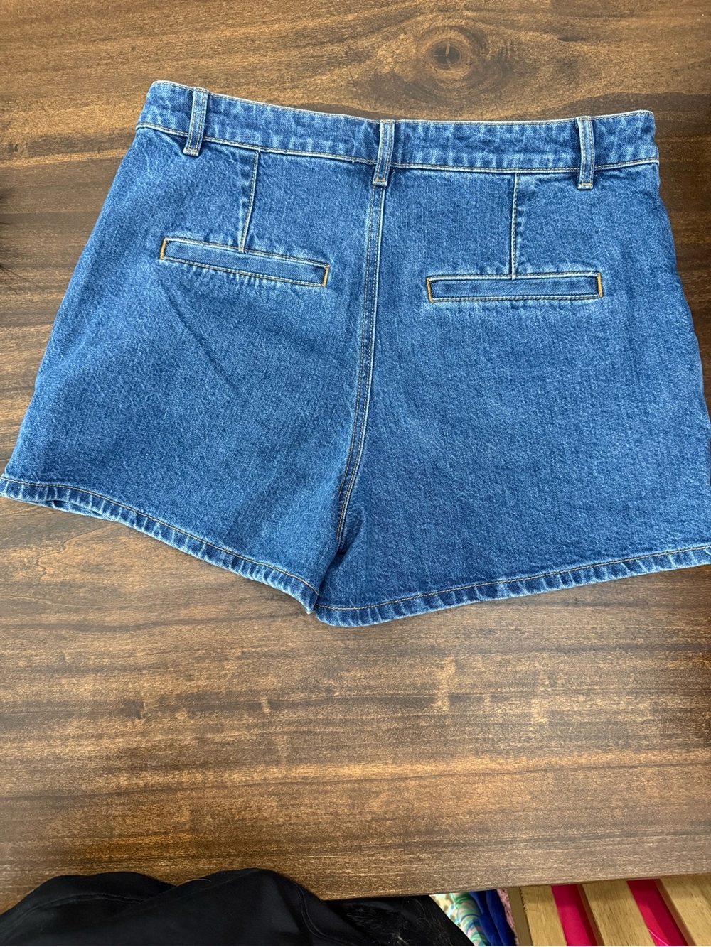 LOFT Rivete Blue Denim Wrap-Front Skort Shorts - Picture 4 of 7